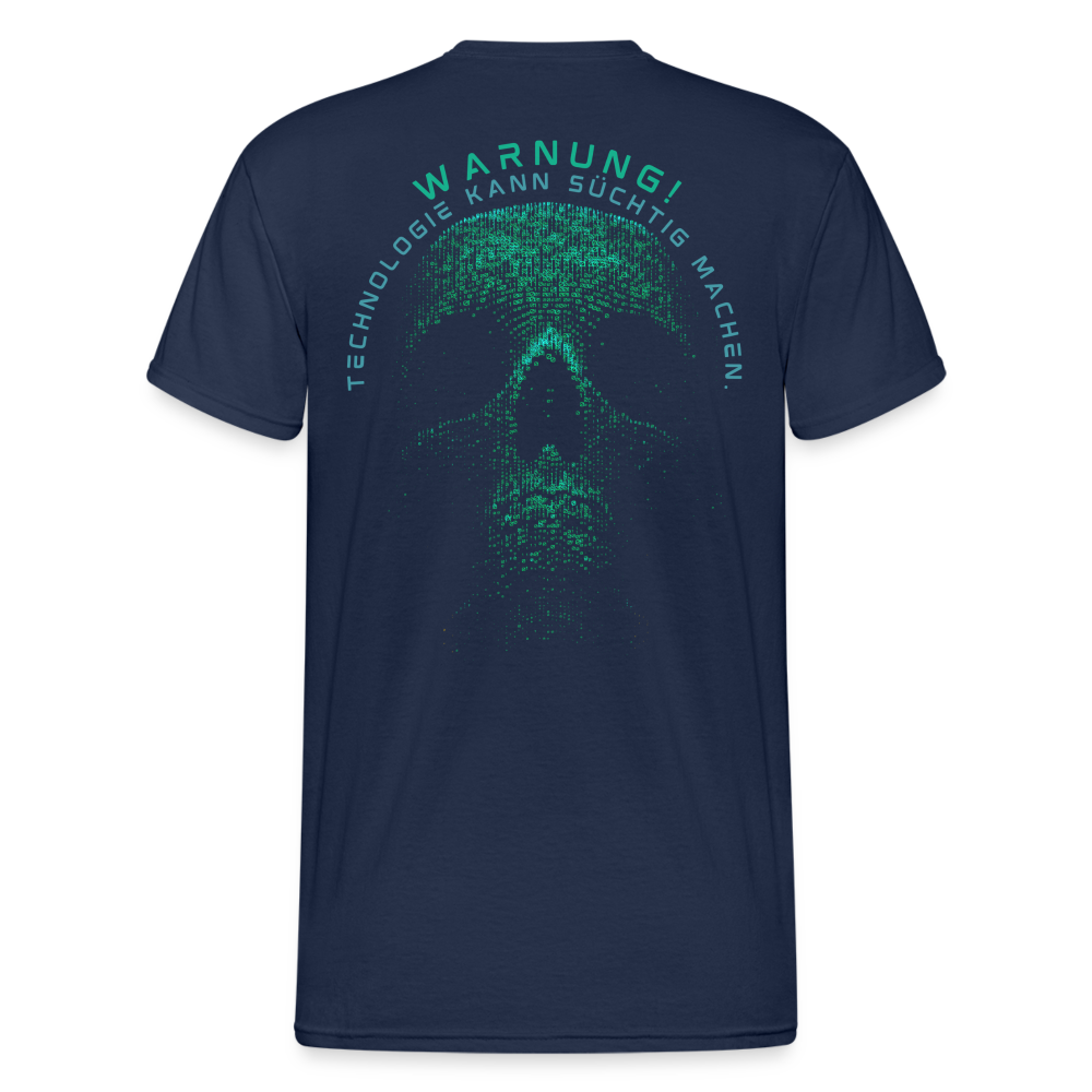 Fashion Herren Skull Gildan Heavy T-Shirt Rundhals Unisex Streetwear - Navy