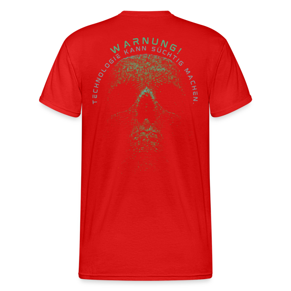 Fashion Herren Skull Gildan Heavy T-Shirt Rundhals Unisex Streetwear - Rot
