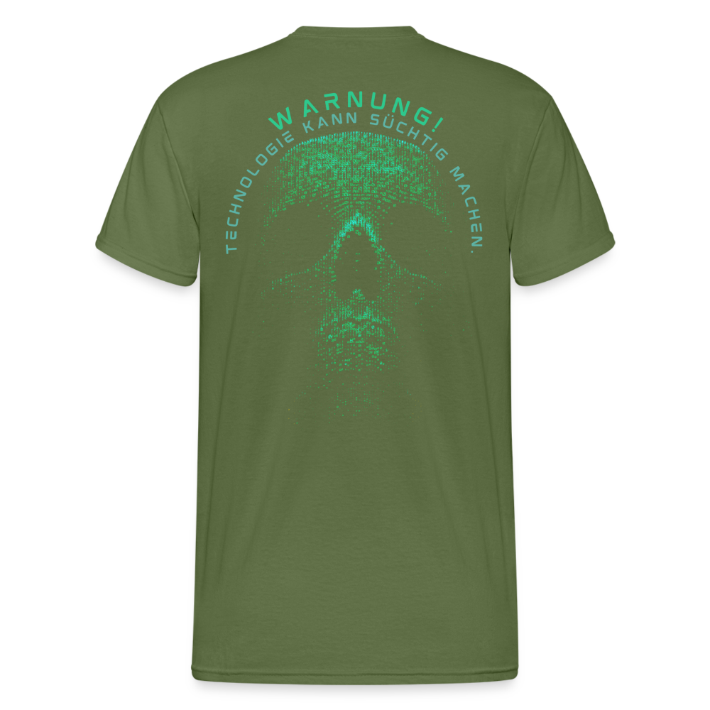 Fashion Herren Skull Gildan Heavy T-Shirt Rundhals Unisex Streetwear - Militärgrün