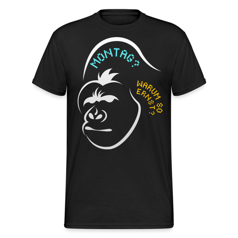 Fashion Herren Gildan Heavy T-Shirt Rundhals Unisex Streetwear - Schwarz