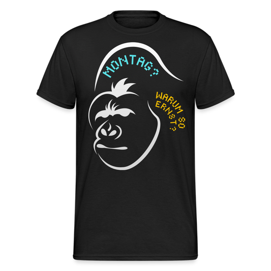 Fashion Herren Gildan Heavy T-Shirt Rundhals Unisex Streetwear - Schwarz