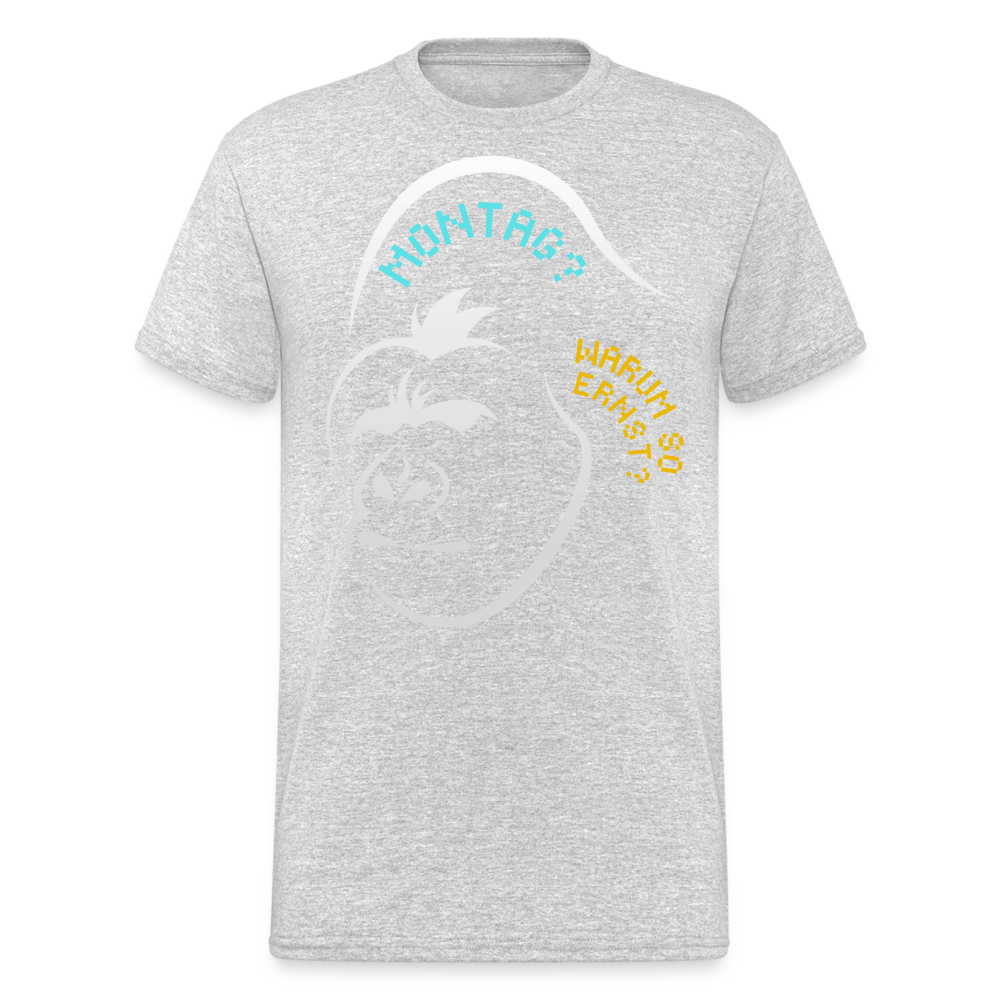 Fashion Herren Gildan Heavy T-Shirt Rundhals Unisex Streetwear - Grau meliert