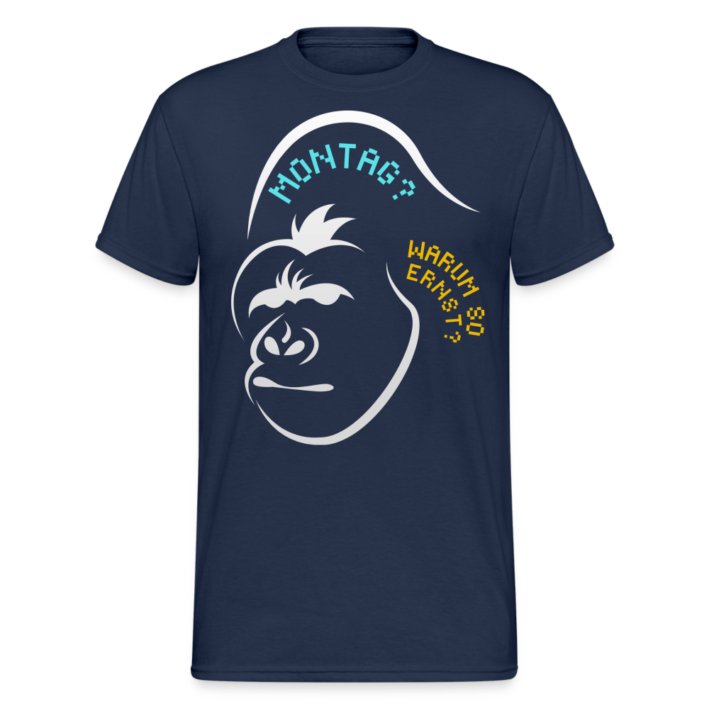 Fashion Herren Gildan Heavy T-Shirt Rundhals Unisex Streetwear - Navy