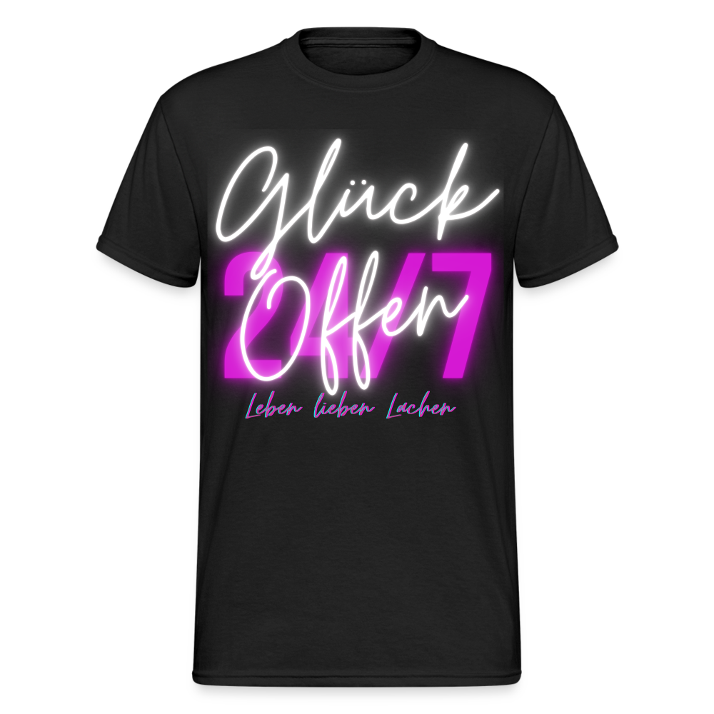 Fashion Herren Gildan Heavy T-Shirt Rundhals Unisex Streetwear - Schwarz
