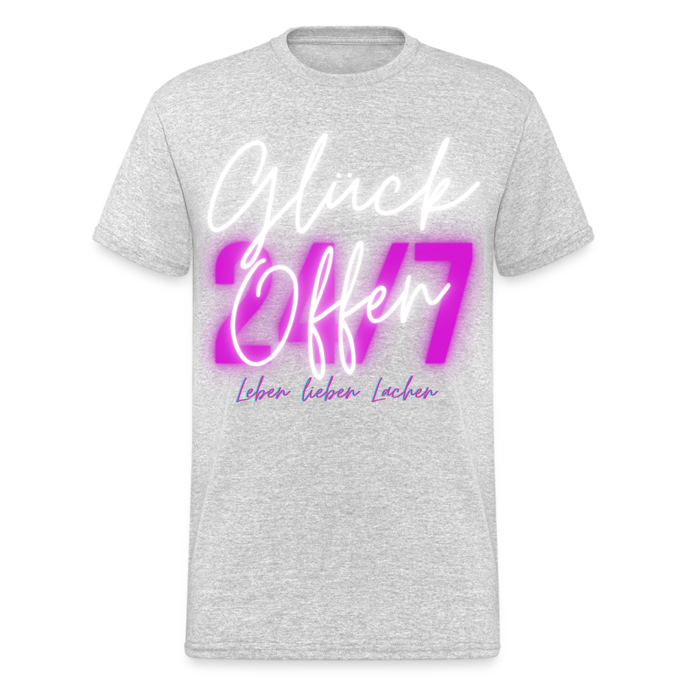 Fashion Herren Gildan Heavy T-Shirt Rundhals Unisex Streetwear - Grau meliert
