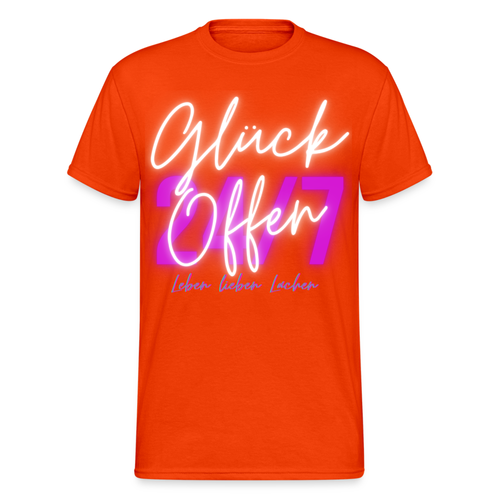 Fashion Herren Gildan Heavy T-Shirt Rundhals Unisex Streetwear - kräftig Orange