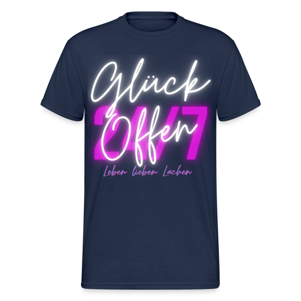 Fashion Herren Gildan Heavy T-Shirt Rundhals Unisex Streetwear - Navy