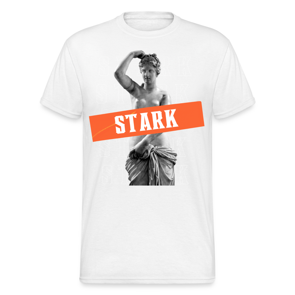 Fashion Herren Gildan Heavy T-Shirt Rundhals Unisex Streetwear - weiß