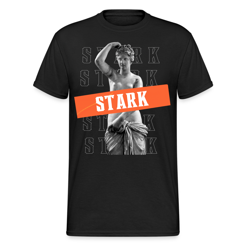 Fashion Herren Gildan Heavy T-Shirt Rundhals Unisex Streetwear - Schwarz