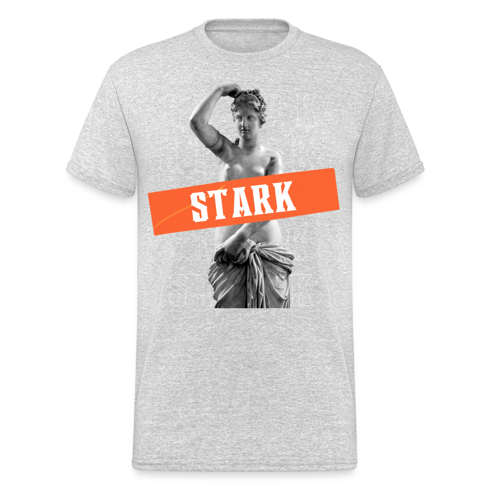 Fashion Herren Gildan Heavy T-Shirt Rundhals Unisex Streetwear - Grau meliert