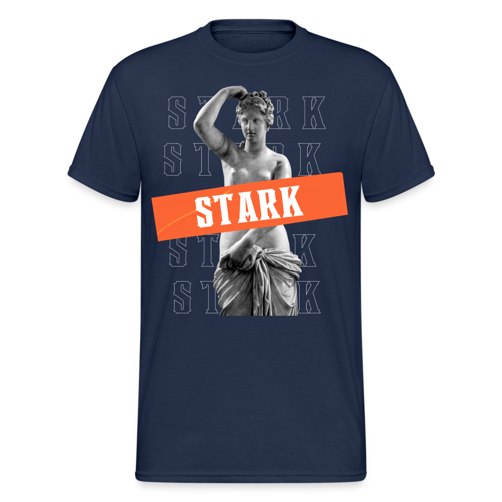Fashion Herren Gildan Heavy T-Shirt Rundhals Unisex Streetwear - Navy