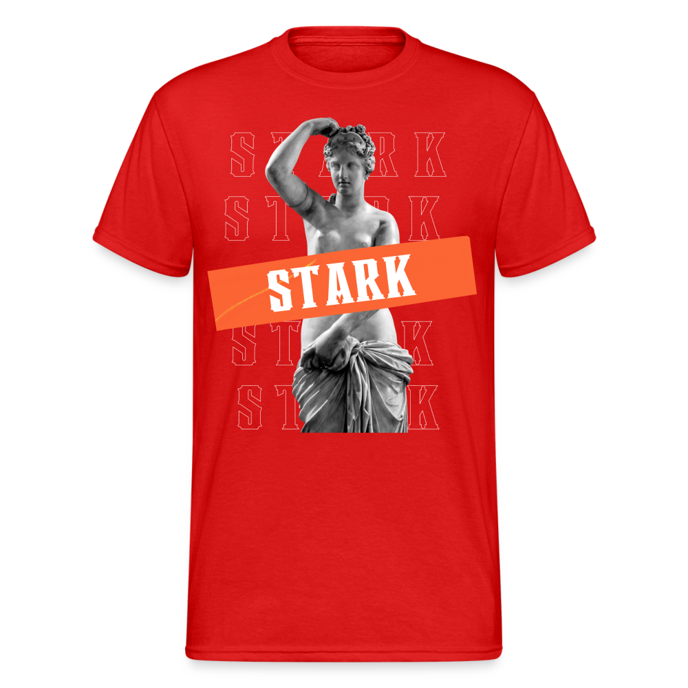 Fashion Herren Gildan Heavy T-Shirt Rundhals Unisex Streetwear - Rot