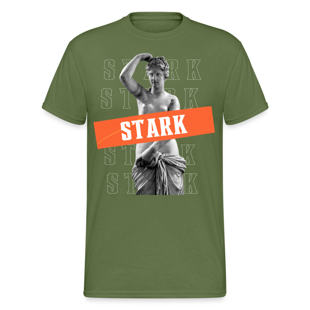 Fashion Herren Gildan Heavy T-Shirt Rundhals Unisex Streetwear - Militärgrün