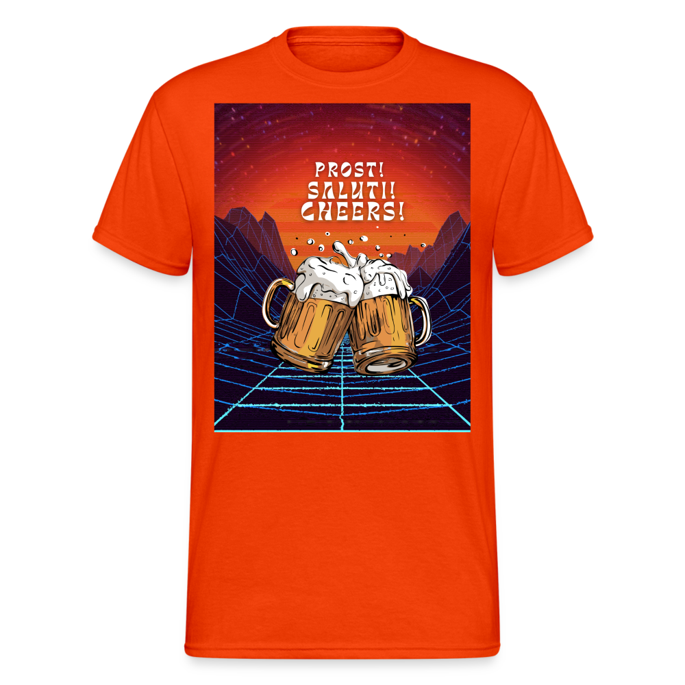 Fashion Herren Gildan Heavy T-Shirt Rundhals Unisex Streetwear - kräftig Orange