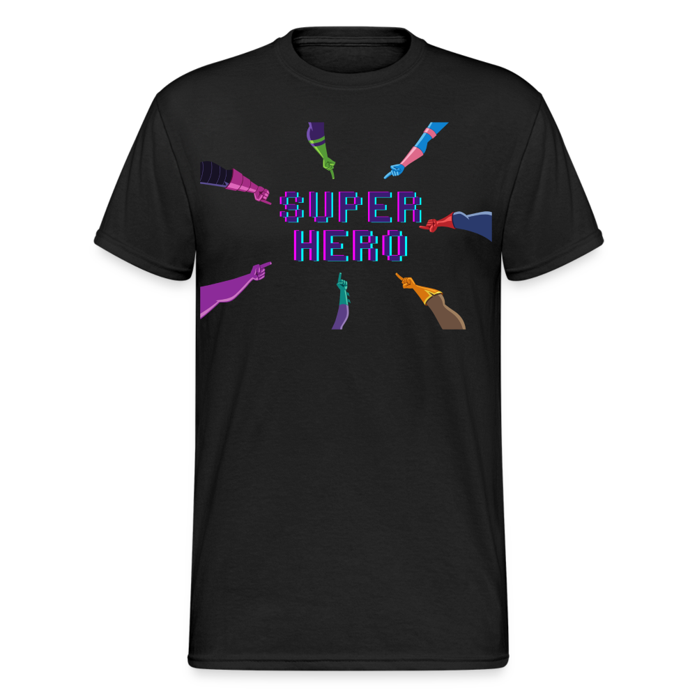 Fashion Herren Gildan Heavy T-Shirt Rundhals Unisex Streetwear - Schwarz