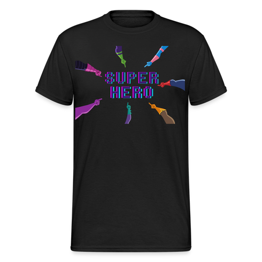 Fashion Herren Gildan Heavy T-Shirt Rundhals Unisex Streetwear - Schwarz