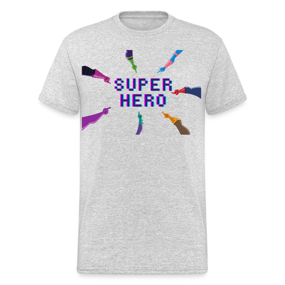 Fashion Herren Gildan Heavy T-Shirt Rundhals Unisex Streetwear - Grau meliert