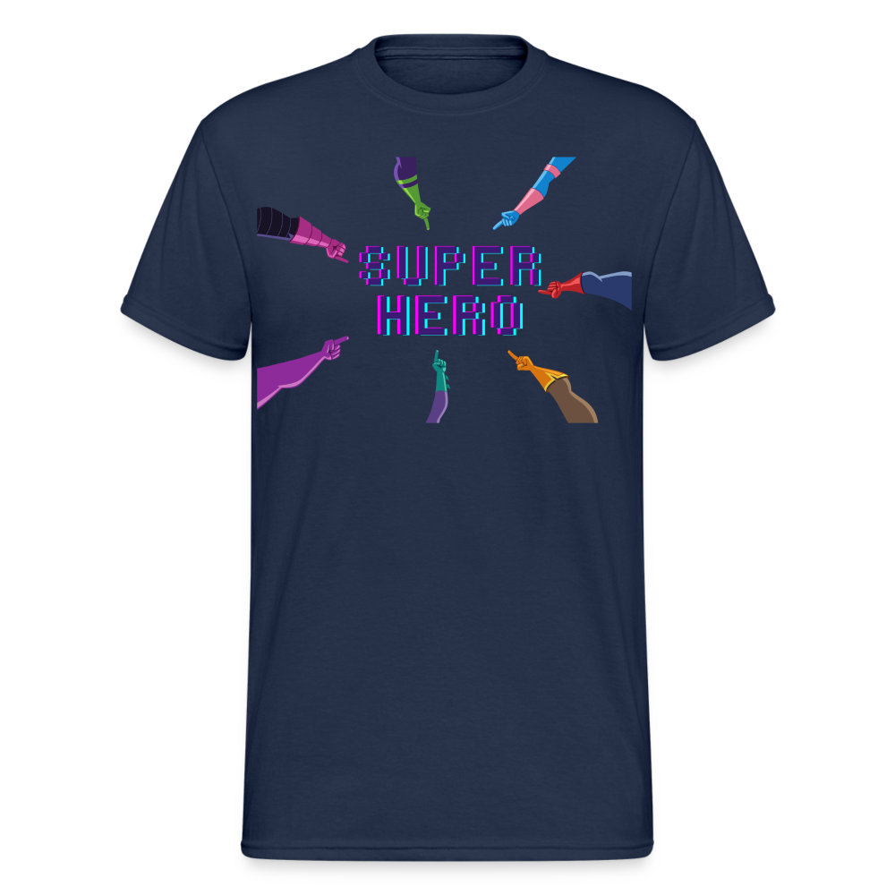 Fashion Herren Gildan Heavy T-Shirt Rundhals Unisex Streetwear - Navy