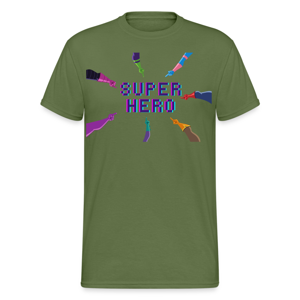 Fashion Herren Gildan Heavy T-Shirt Rundhals Unisex Streetwear - Militärgrün