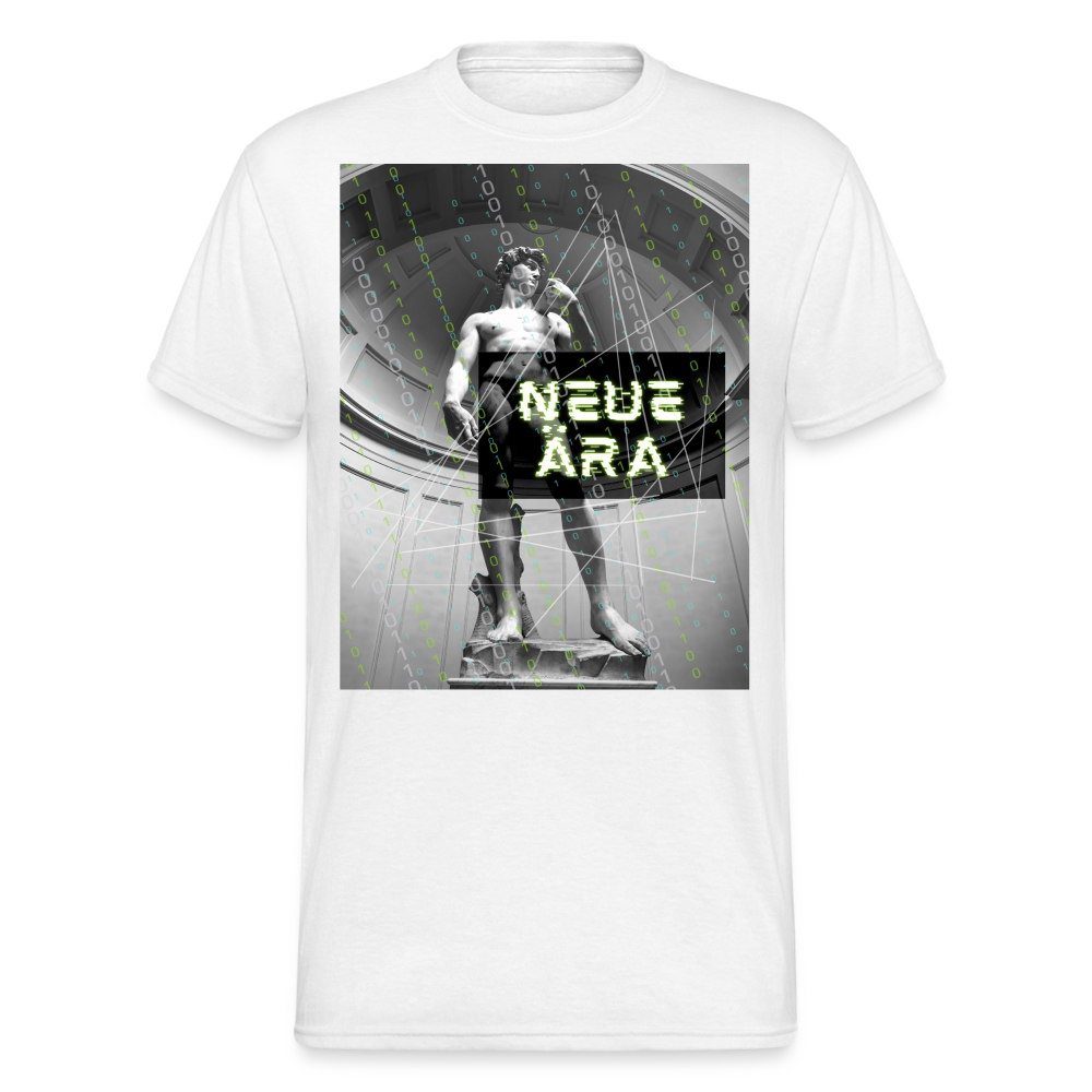 Fashion Herren Gildan Heavy T-Shirt Rundhals Unisex Streetwear - weiß