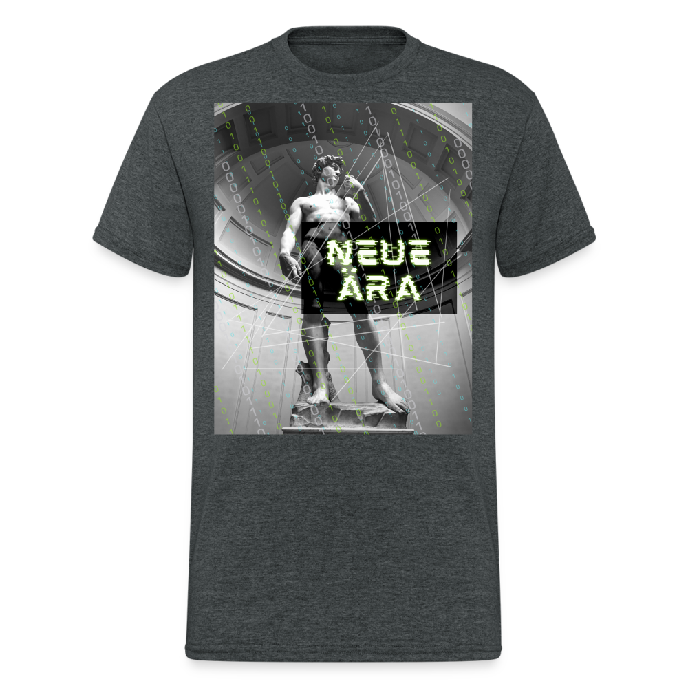 Fashion Herren Gildan Heavy T-Shirt Rundhals Unisex Streetwear - Dunkelgrau meliert