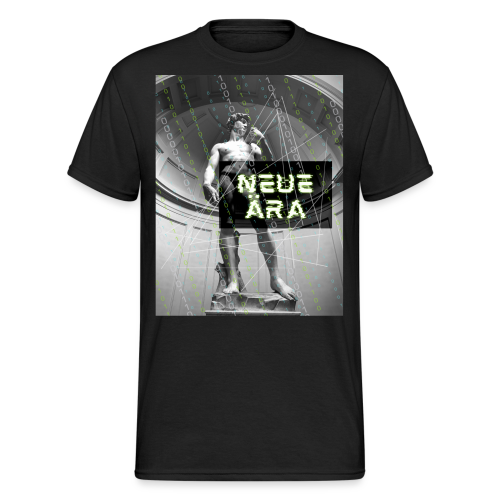Fashion Herren Gildan Heavy T-Shirt Rundhals Unisex Streetwear - Schwarz