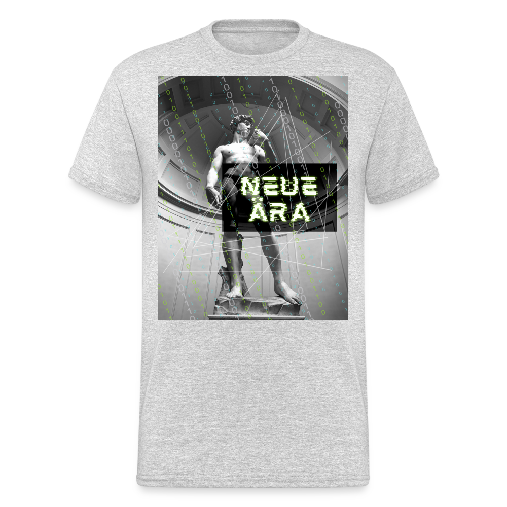 Fashion Herren Gildan Heavy T-Shirt Rundhals Unisex Streetwear - Grau meliert