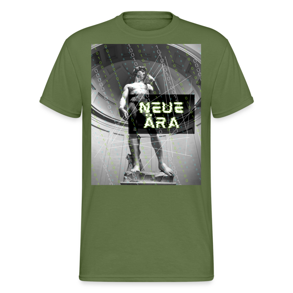 Fashion Herren Gildan Heavy T-Shirt Rundhals Unisex Streetwear - Militärgrün