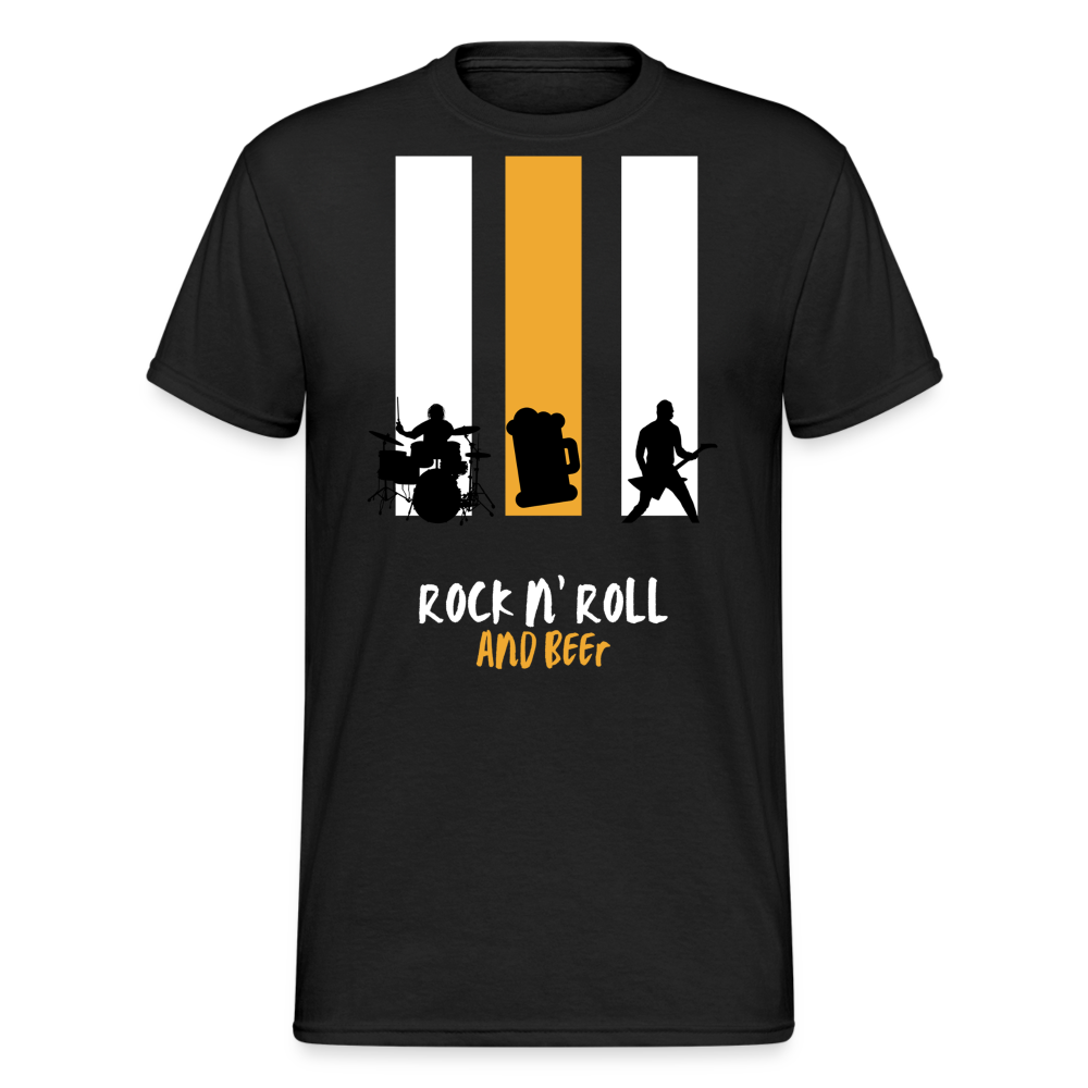 Fashion Herren Gildan Heavy T-Shirt Rundhals Unisex Streetwear - Schwarz