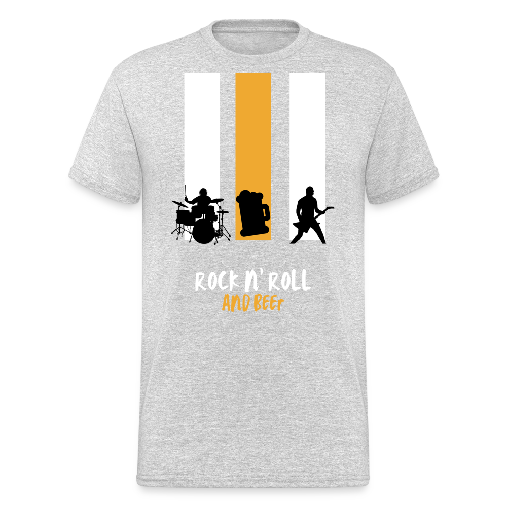 Fashion Herren Gildan Heavy T-Shirt Rundhals Unisex Streetwear - Grau meliert