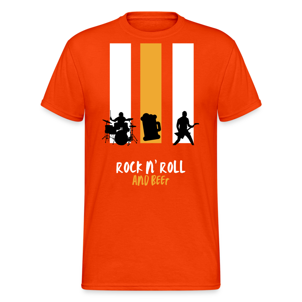 Fashion Herren Gildan Heavy T-Shirt Rundhals Unisex Streetwear - kräftig Orange
