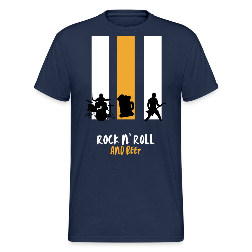 Fashion Herren Gildan Heavy T-Shirt Rundhals Unisex Streetwear - Navy