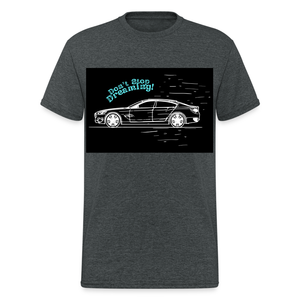 Fashion Herren Gildan Heavy T-Shirt Rundhals Unisex Streetwear - Dunkelgrau meliert