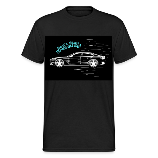 Fashion Herren Gildan Heavy T-Shirt Rundhals Unisex Streetwear - Schwarz
