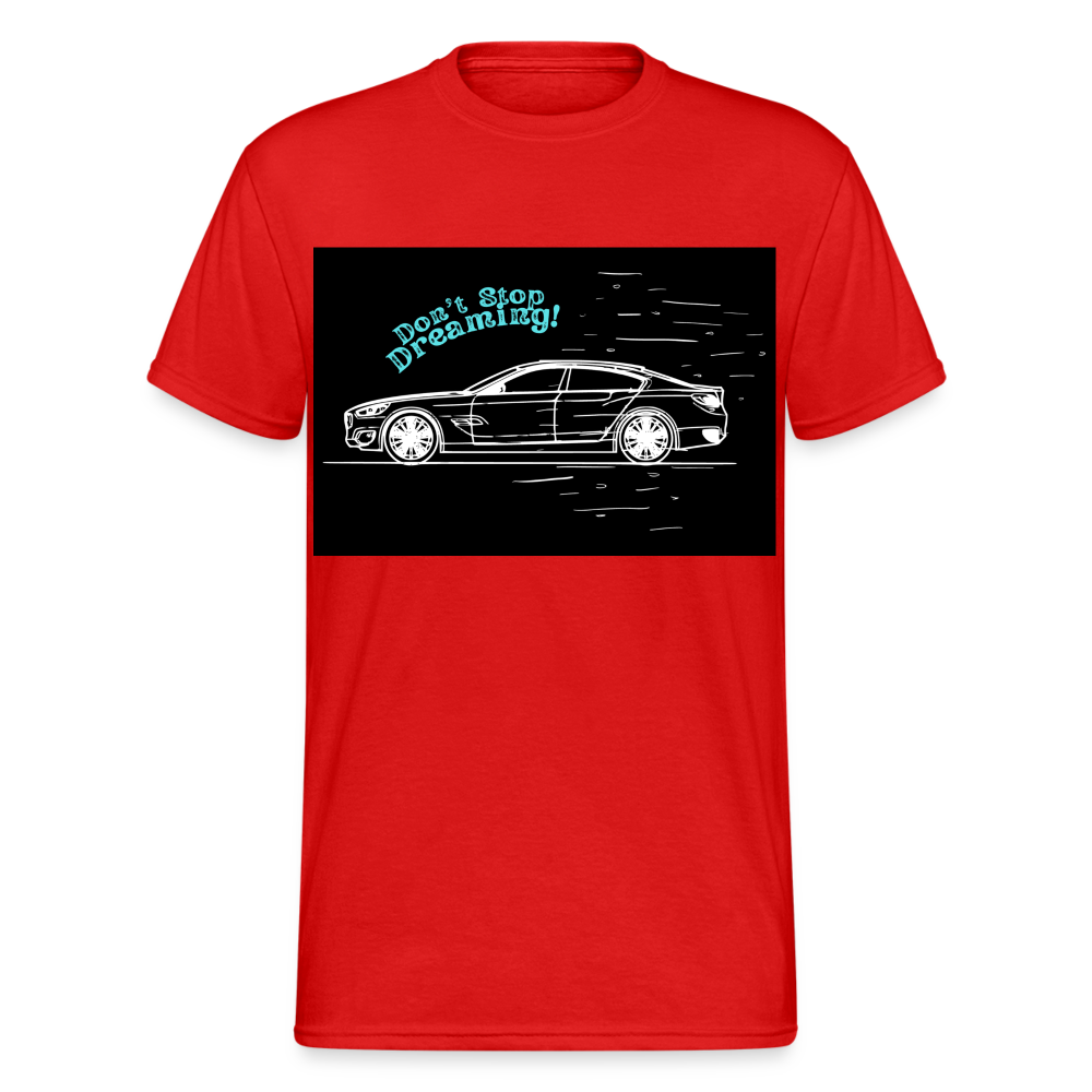 Fashion Herren Gildan Heavy T-Shirt Rundhals Unisex Streetwear - Rot