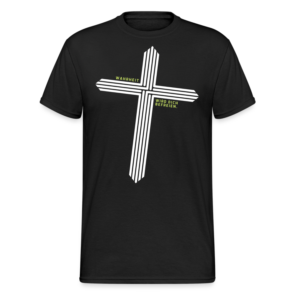 Fashion Herren Gildan Heavy T-Shirt Rundhals Unisex Streetwear - Schwarz