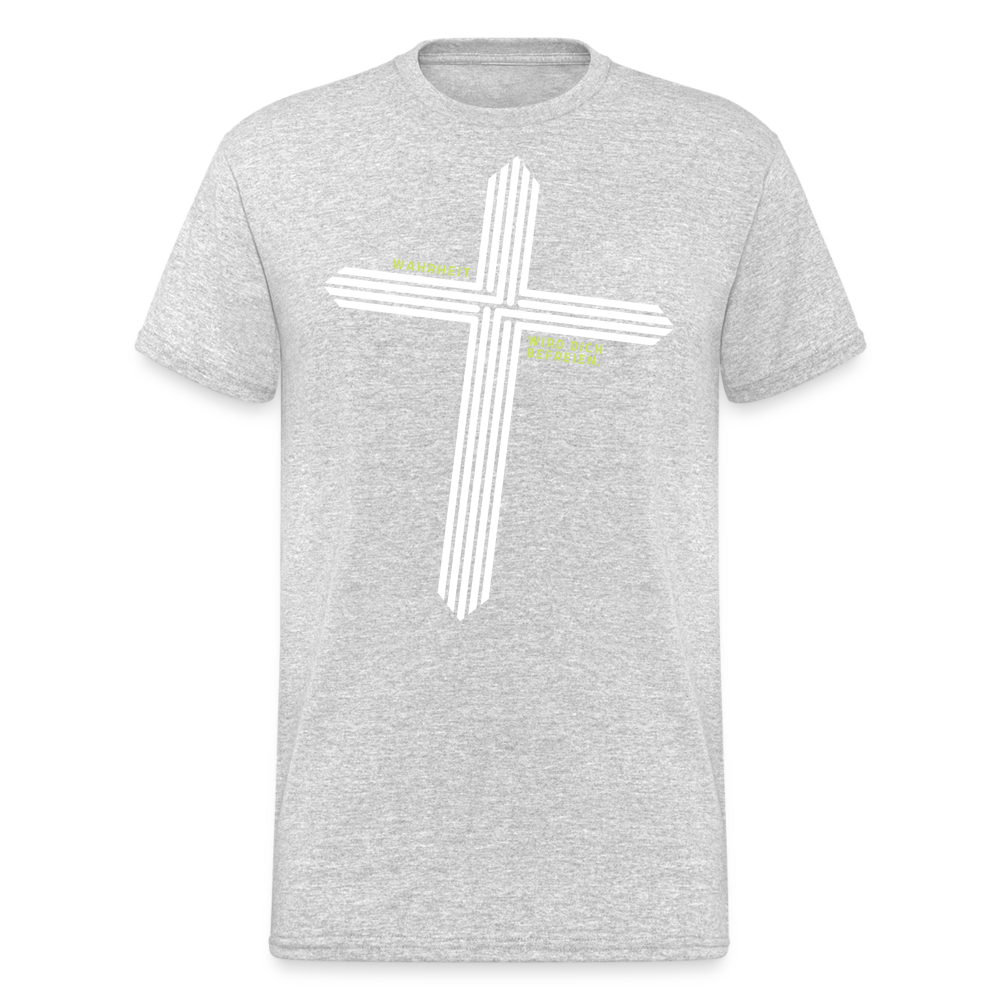 Fashion Herren Gildan Heavy T-Shirt Rundhals Unisex Streetwear - Grau meliert