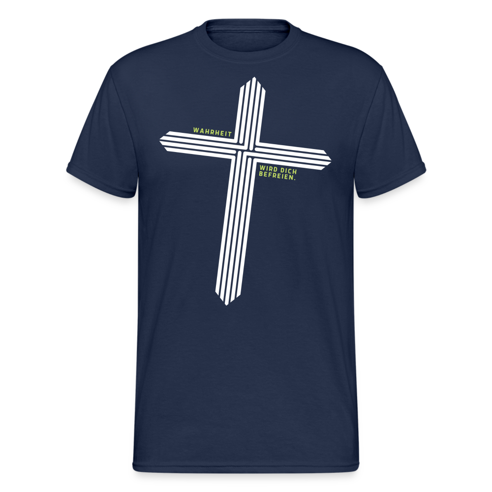 Fashion Herren Gildan Heavy T-Shirt Rundhals Unisex Streetwear - Navy
