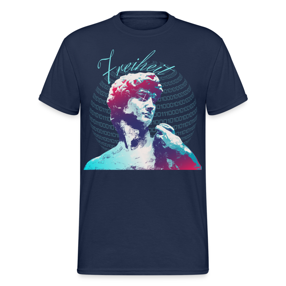Fashion Herren Gildan Heavy T-Shirt Rundhals Unisex Streetwear - Navy