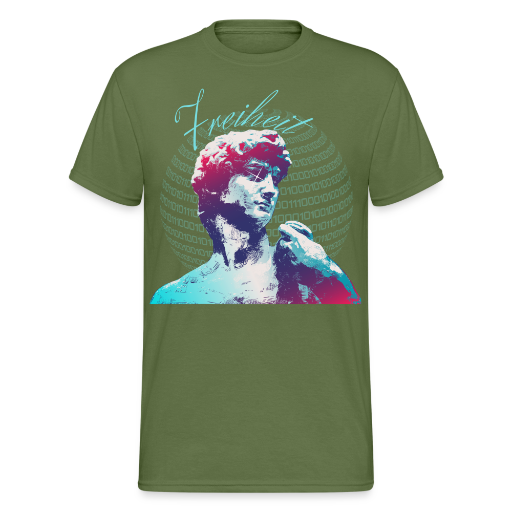 Fashion Herren Gildan Heavy T-Shirt Rundhals Unisex Streetwear - Militärgrün