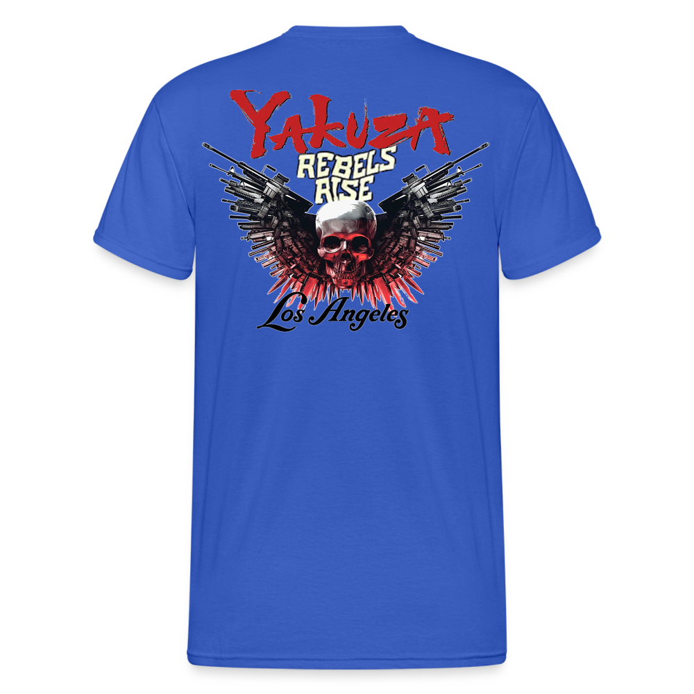 Herren Yakuza T-Shirt Rundhals Unisex Streetwear Gildan 100% Baumwolle - Königsblau