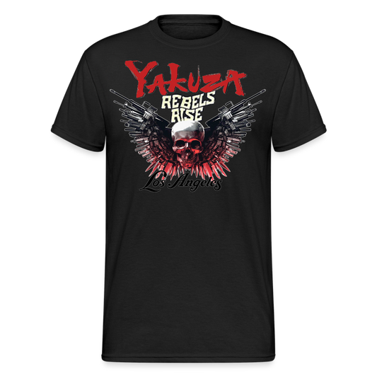 Herren Yakuza T-Shirt Rundhals Unisex Streetwear Gildan 100% Baumwolle - Schwarz
