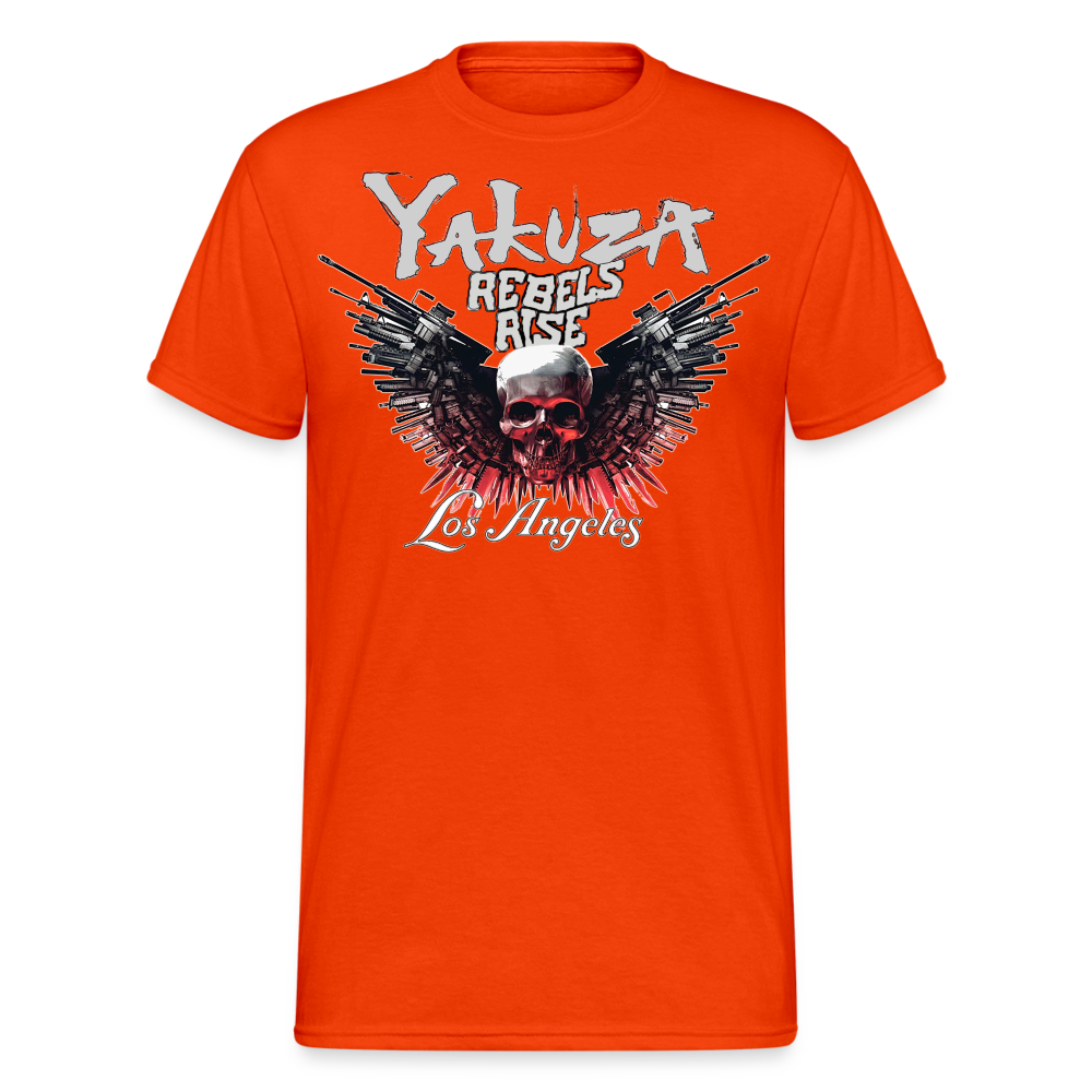 Herren Yakuza T-Shirt Rundhals Unisex Streetwear Gildan 100% Baumwolle - kräftig Orange
