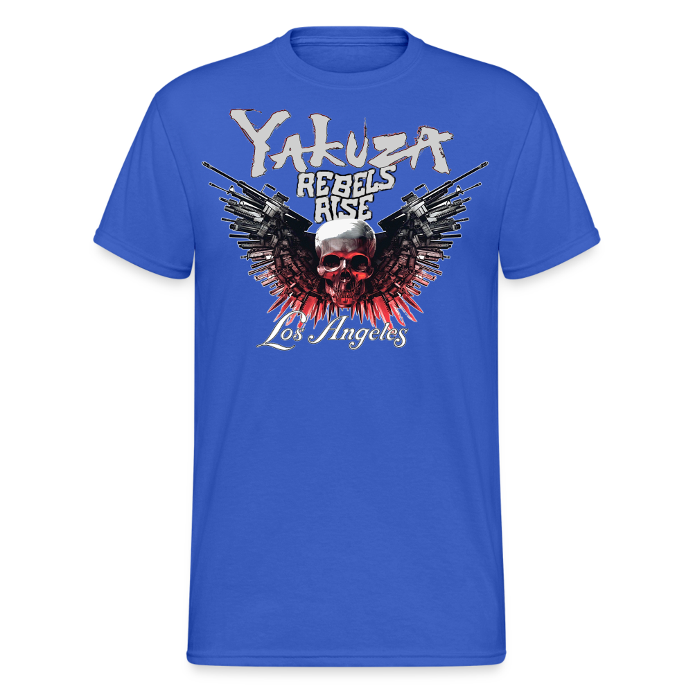 Herren Yakuza T-Shirt Rundhals Unisex Streetwear Gildan 100% Baumwolle - Königsblau