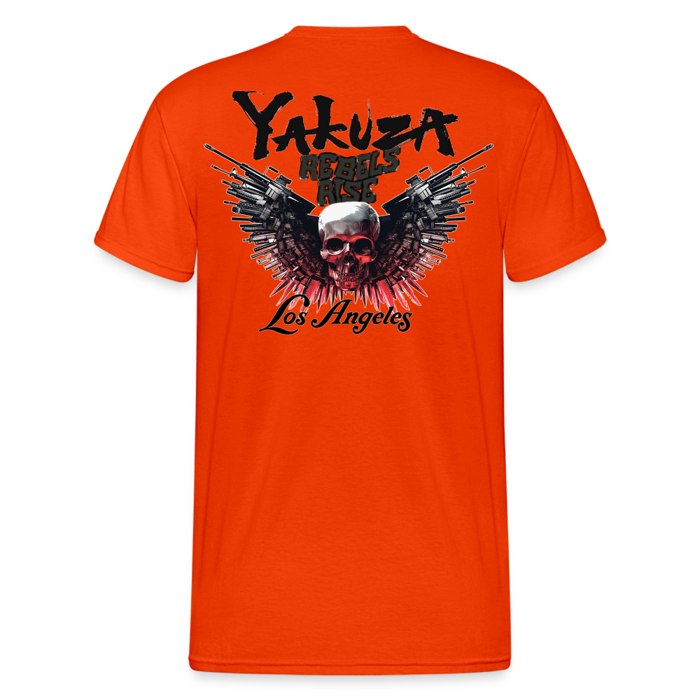 Herren Yakuza T-Shirt Rundhals Unisex Streetwear Gildan 100% Baumwolle - kräftig Orange