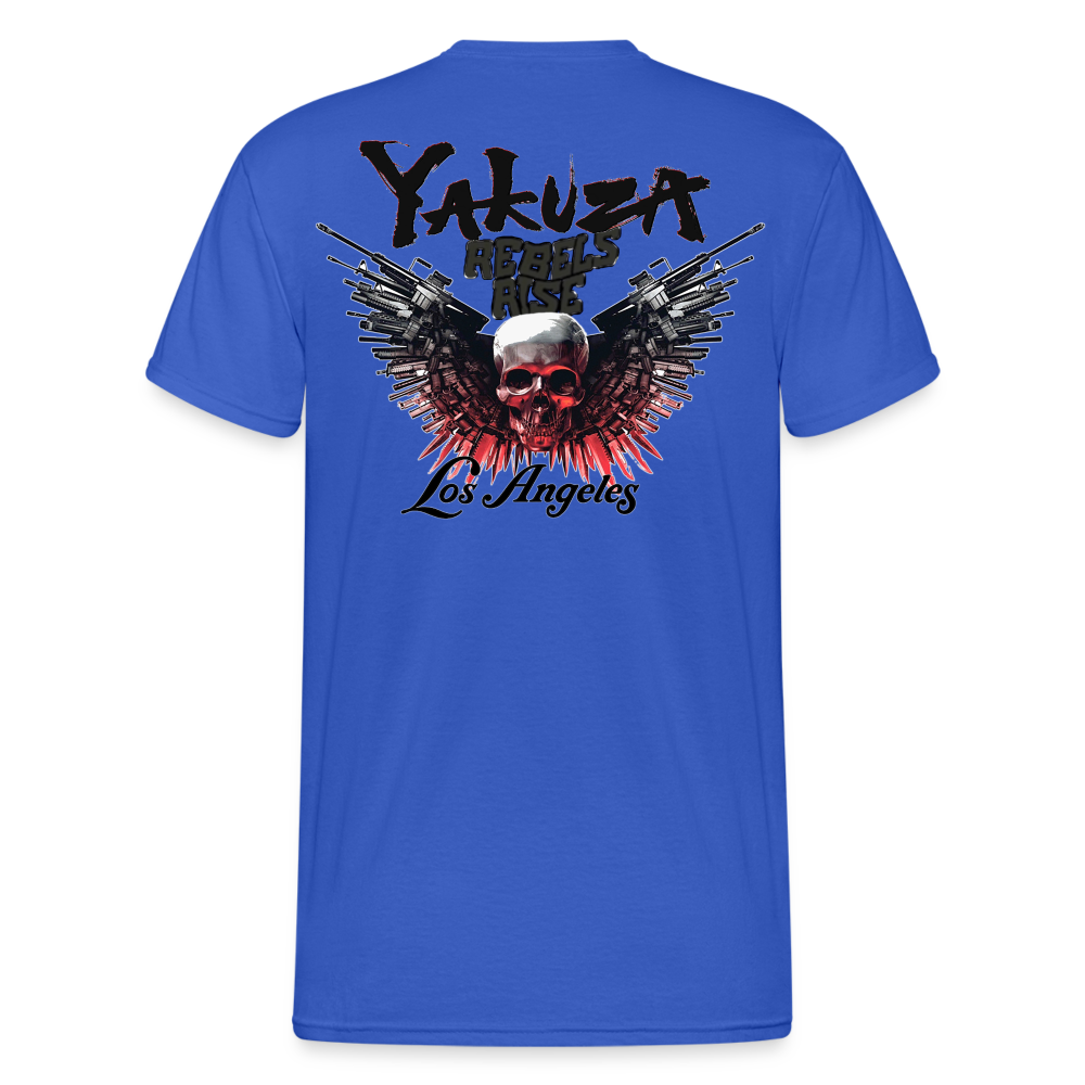 Herren Yakuza T-Shirt Rundhals Unisex Streetwear Gildan 100% Baumwolle - Königsblau