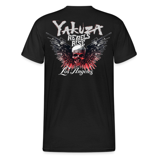 Herren Yakuza T-Shirt Rundhals Unisex Streetwear Gildan 100% Baumwolle - Schwarz