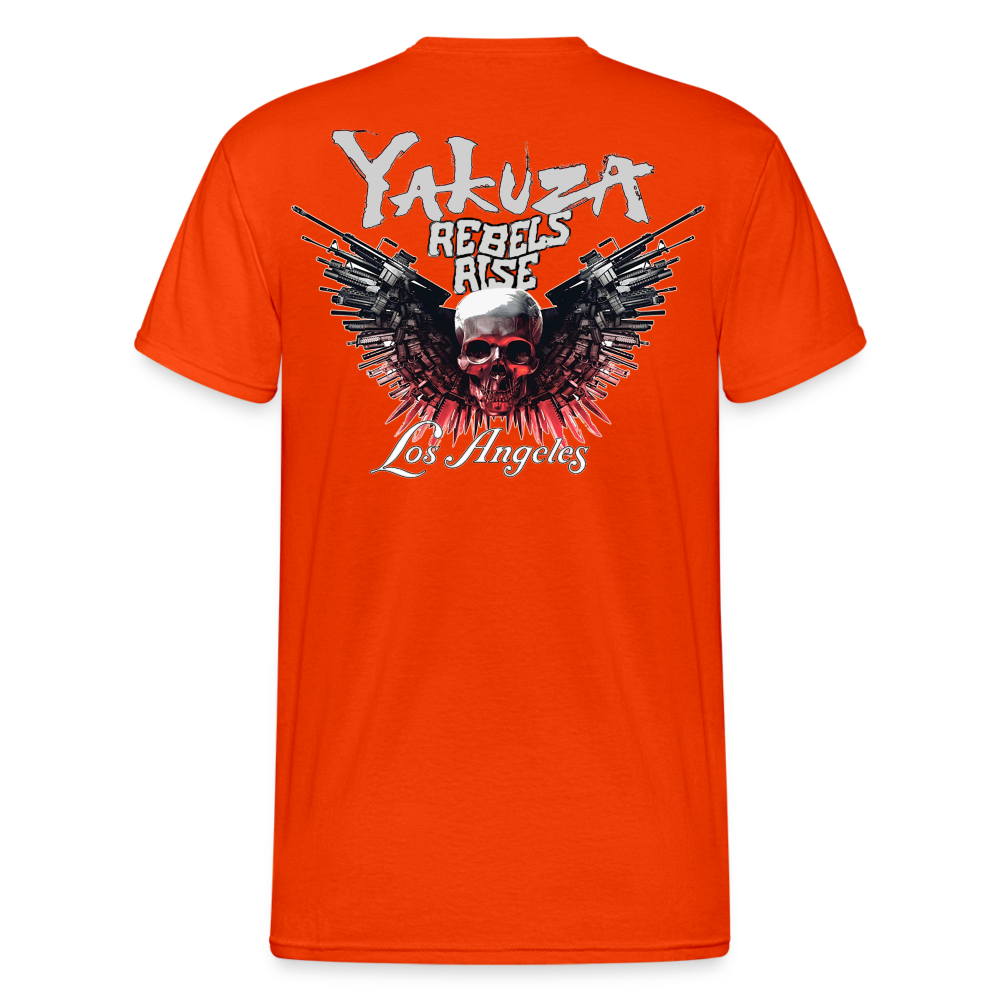 Herren Yakuza T-Shirt Rundhals Unisex Streetwear Gildan 100% Baumwolle - kräftig Orange