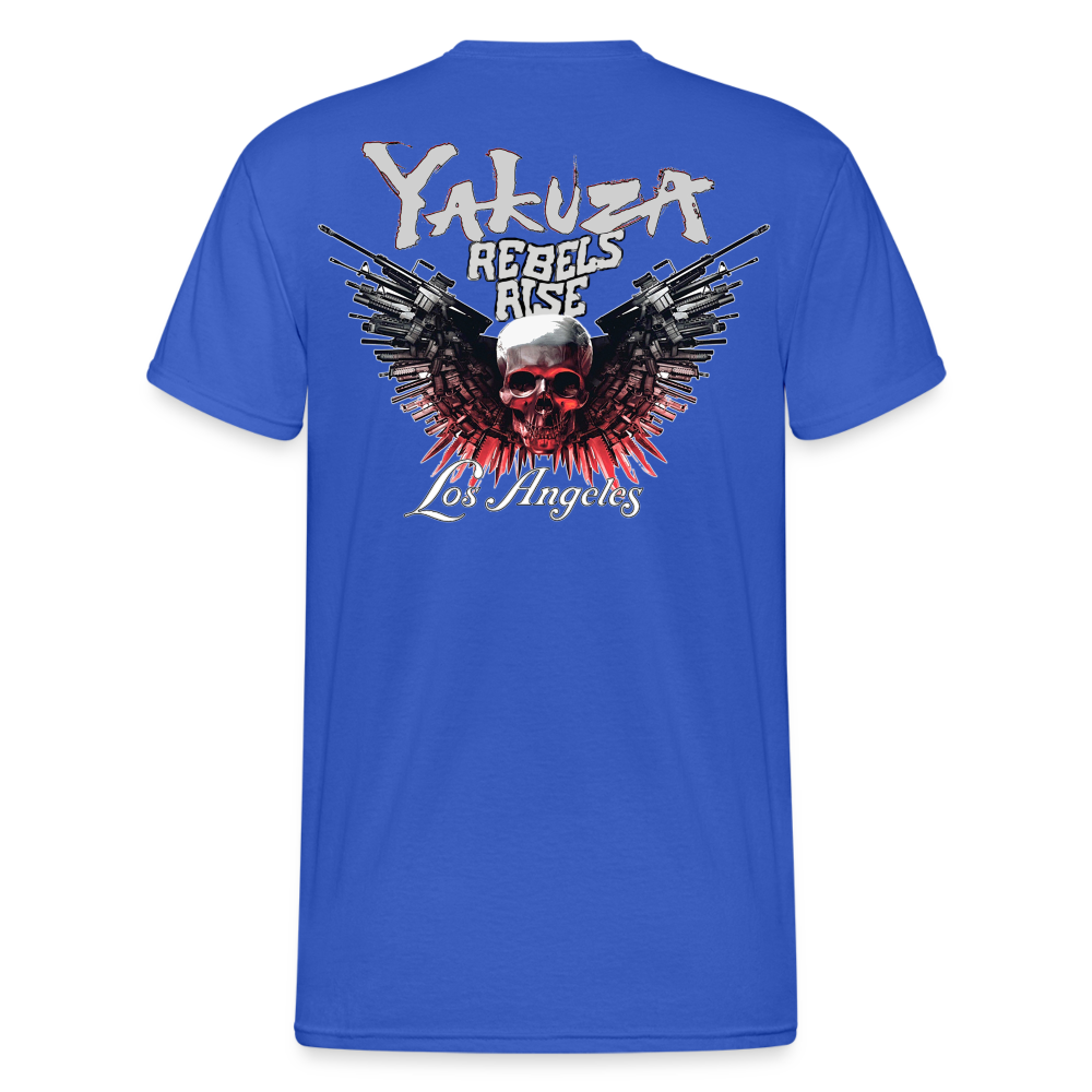 Herren Yakuza T-Shirt Rundhals Unisex Streetwear Gildan 100% Baumwolle - Königsblau