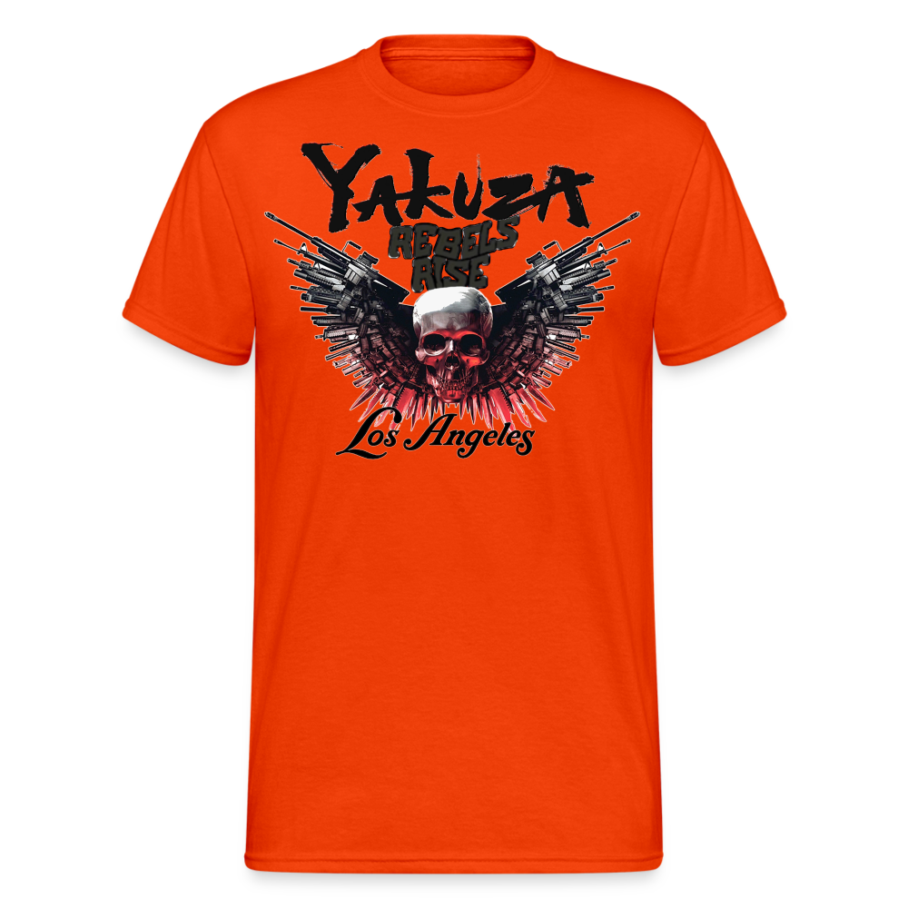 Herren Yakuza T-Shirt Rundhals Unisex Streetwear Gildan 100% Baumwolle - kräftig Orange